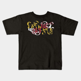 Maryland Script Flag Kids T-Shirt